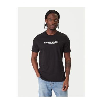 Tricou barbati  negru - bumbac - logo alb