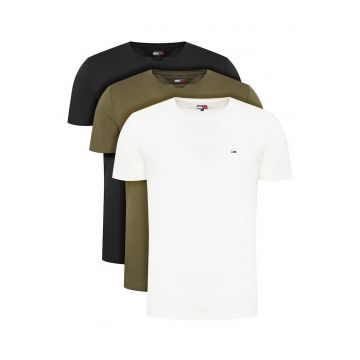 Tricou barbati  negru - kaki - ecru - bumbac