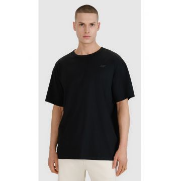 Tricou barbati  supradimensionat - bumbac 100% - negru - maneci scurte