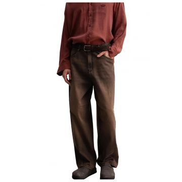 Blugi barbati -  cu buzunare - maro mocha - bumbac