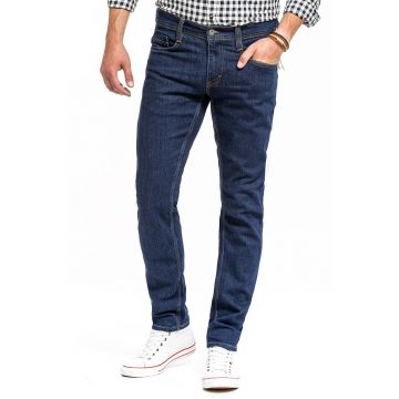 Blugi Barbati -  Oregon Tapered - Slim Fit - Confortabili Si Rezistenti - Material Elastic - Croiala Clasica - Ideali Pentru Munca Si Zilnic - Fermoar - Bumbac - Elastan - Albastru