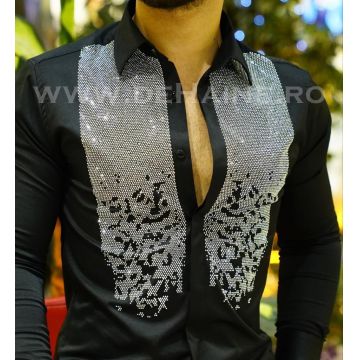 Camasa barbati neagra slim fit B5504  D2-2.4
