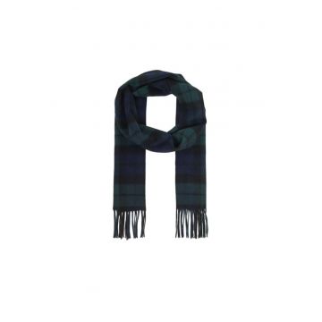 Fular barbati -  lana - albastru/negru - universal