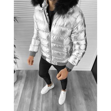 Geaca barbati groasa argintie de iarna CU MIC DEFECT DEF6313  D0-4