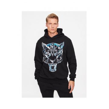 Hanorac barbati  negru - cu print -