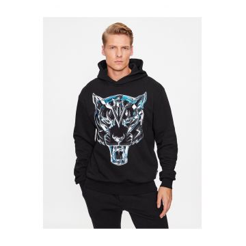 Hanorac barbati  negru - cu print -