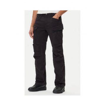 Pantaloni barbati -  3D - negru - textil -