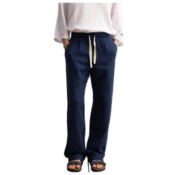 Pantaloni barbati -  croiala relaxata - bleumarin - bumbac texturat