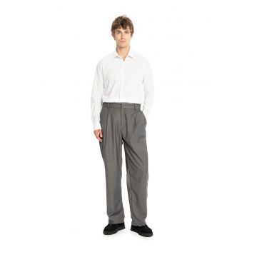 Pantaloni barbati -  Regular Fit - gri carbune - viscoz/lycra/poliester