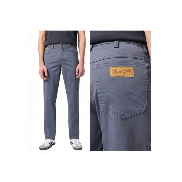 Pantaloni Barbati -  Texas - Lungi - Straight Fit - Talie Medie - 5 Buzunare - Fermoar - Bumbac - W34-L32 US - Albastru