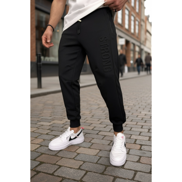 Pantaloni de trening negri conici GG23