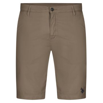 Pantaloni scurti barbati - U.S. Polo bumbac/elastan - Bej