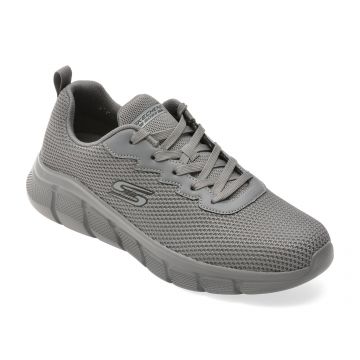 Pantofi sport SKECHERS gri, BOBS B FLEX, din material textil