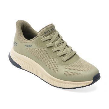 Pantofi sport SKECHERS kaki, BOBS SQUAD 4, din material textil