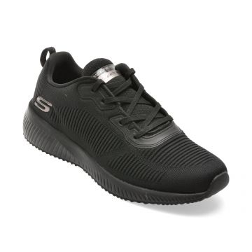 Pantofi sport SKECHERS negri, SQUAD, din material textil