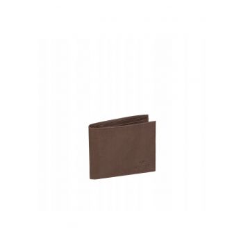 Portofel Barbati -  Livorno Wallet - 100% Piele Naturala - Cu Logo - Compartimente Pentru Carduri - Buzunar Pentru Monede - Design Elegant - One Size - Maro