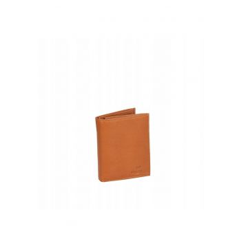 Portofel Barbati -  Livorno Wallet Tall - 100% Piele Naturala - Cu Logo - Compartimente Pentru Carduri - Buzunar Pentru Monede - Design Elegant - One Size - Maro