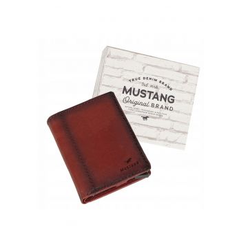 Portofel Barbati -  Temi RFID - 100% Piele Naturala - Cu Logo - Compartimente Pentru Carduri - Buzunar Pentru Monede - Design Elegant - One Size - Maro