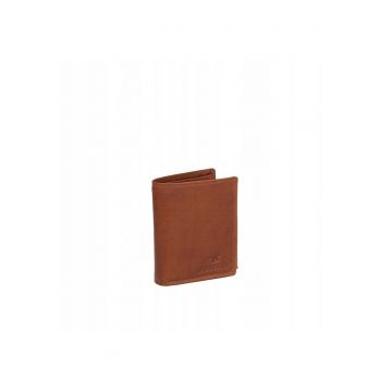 Portofel Barbati -  Udine Wallet - 100% Piele Naturala - Cu Logo - Compartimente Pentru Carduri - Buzunar Pentru Monede - Design Elegant - One Size - Maro