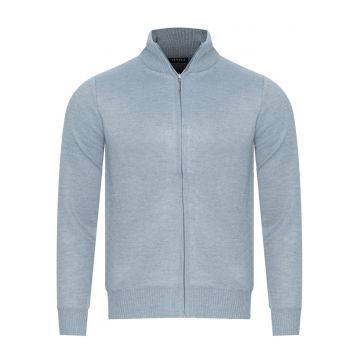 Pulover barbati -  cu guler pe jumatate - cu fermoar - material tricotat