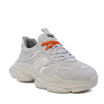 Sneaker bărbați Enzo Bertini gri deschis din piele și textil 3661BP595GH