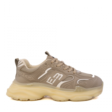 Sneaker bărbați Enzo Bertini taupe din piele și textil 3661BP595TA