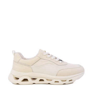 Sneaker ușori bărbați Enzo Bertini albi din piele și textil 3661BP830A