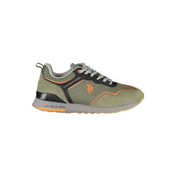 Sneakers barbati -  50% Poliester - 50% Poliuretan - Verde - 23453 - Verde