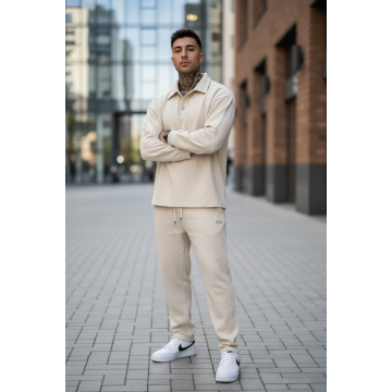 Trening barbati slim fit crem Pantaloni + Hanorac 2618