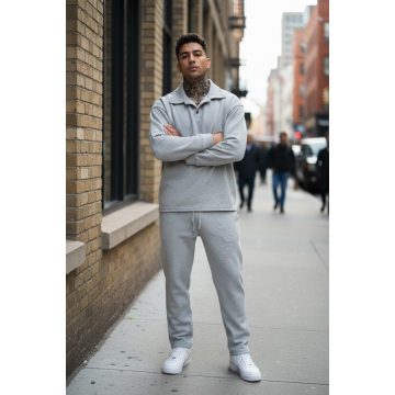Trening barbati slim fit gri Pantaloni + Hanorac 2618