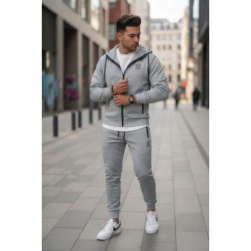 Trening barbati slim fit gri Pantaloni + Hanorac AB031