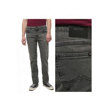 Blugi Barbati -  Tramper Straight - Loose Fit - Talie Medie - Fermoar - Lungi - 5 Buzunare - Bumbac - Negru - Albastru