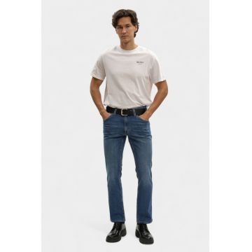 Blugi Barbati -  Tramper Straight - Straight Fit - Talie Medie - 5 Buzunarwqfwe - Fermoar - Lungi - Bumbac - Albastru