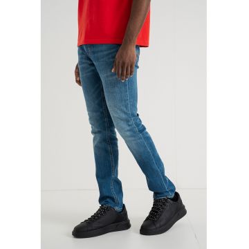 Blugi skinny cu design 5 buzunare Frisco - Albastru