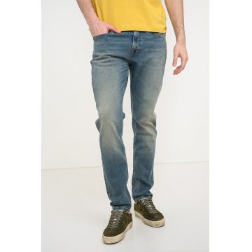 Blugi slim-fit cu talie medie - Albastru prafuit