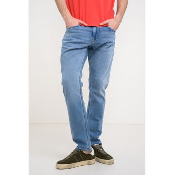 Blugi slim-fit cu talie medie - Bleumarin