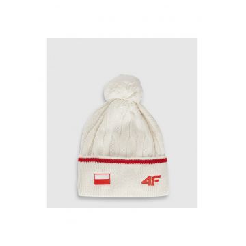 Caciula sport  unisex - din lana merinos - alb - S