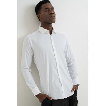 Camasa slim fit Hank - Alb optic