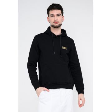 Hanorac din bumbac cu detaliu logo - Negru