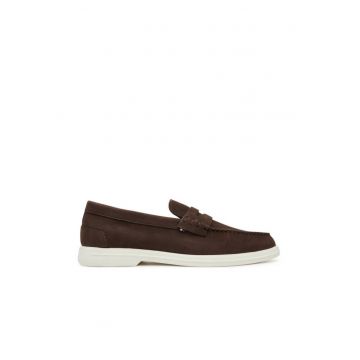 Mocasini barbatesti -  305155085 - piele naturala - maro - Alb/Maro