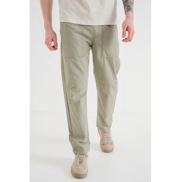 Pantaloni Chino din bumbac organic - Verde sparanghel