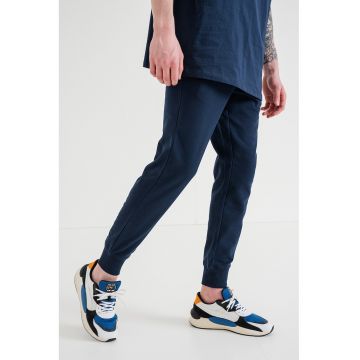 Pantaloni de trening cu logo - Alb/Bleumarin