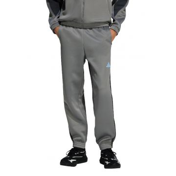 Pantaloni de trening cu logo si snur Stadium - Albastru glaciar/Gri inchis