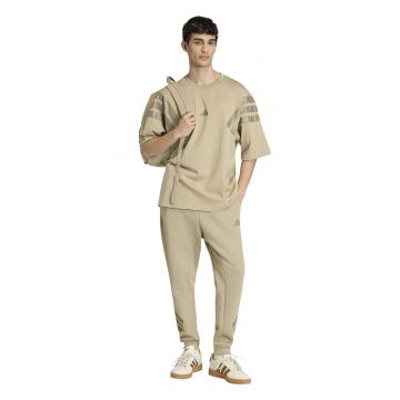 Pantaloni de trening din amestec de bumbac cu logo - Bej