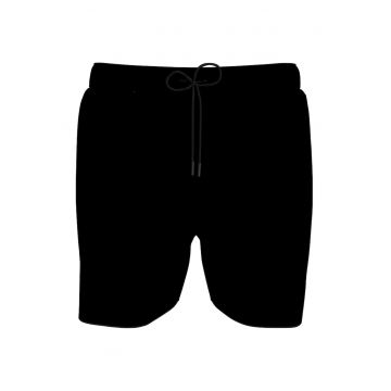 Pantaloni scurti de baie cu talie ajustabila - Negru