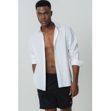 Pantaloni scurti de baie cu talie elastica - Negru