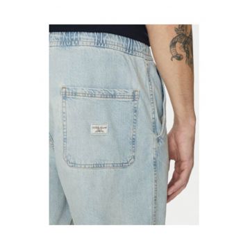 Pantaloni scurti din denim cu snut de ajustare -