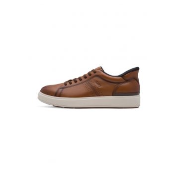 Pantofi sport low-cut de piele - Maro pamantiu