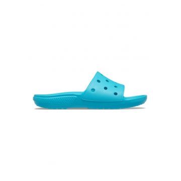 Papuci Classic  Slide Iconic Crocs Comfort - US Albastru deschis - Digital Aqua - Alb