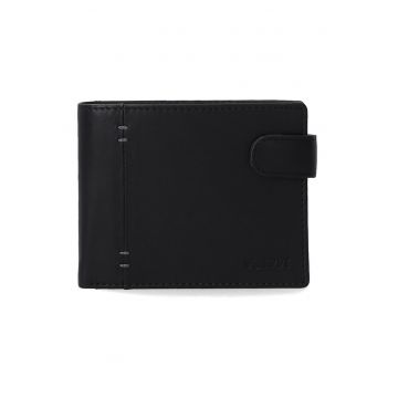 Portofel din piele cu inchidere cu capsa